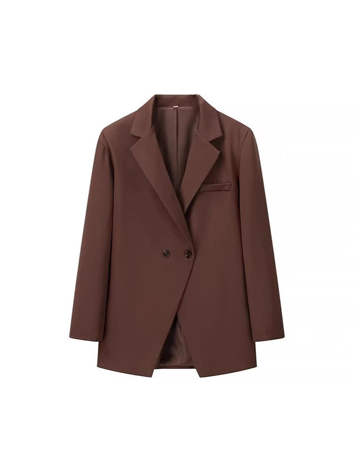 Damen eleganter Oversized-Blazer mit doppelter Knopfleiste und praktischen Taschen Drune