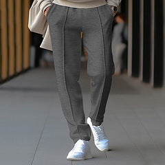 Unisex nan tapered Freizeit-Hose mit Bügelfalte, elastischem Tunnelzugbund und geradem Bein Drune