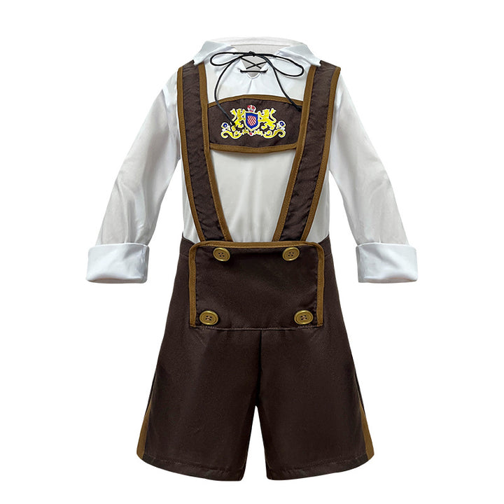 Damen nan folklorisches Trachtenkleid mit Schnürmieder, Carmenbluse und Rüschen-Schürze Drune