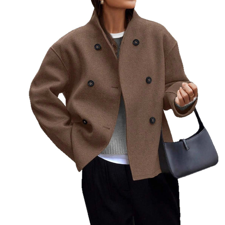 Damen gefütterte Boucle-Jacke mit doppelter Knopfleiste Drune