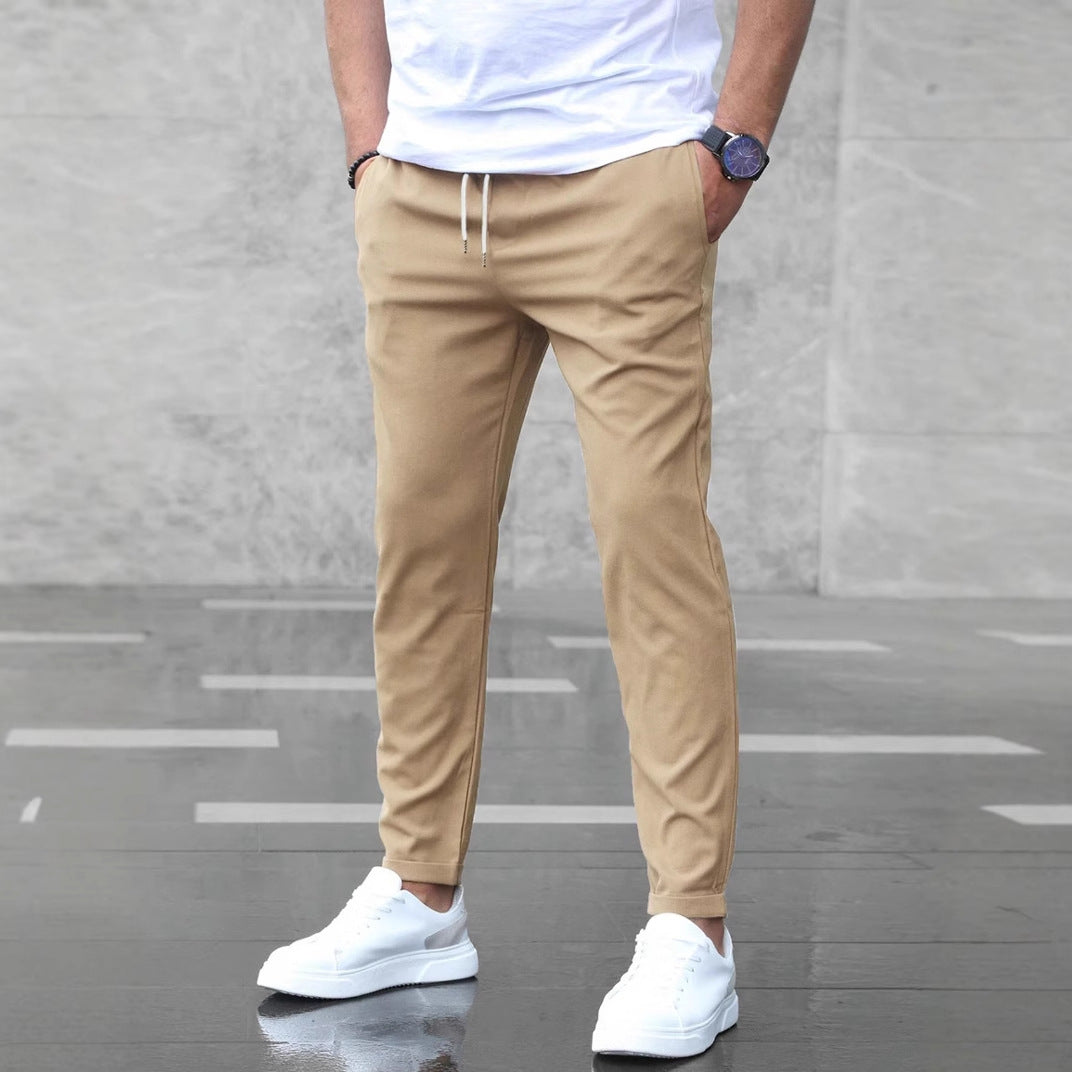 Herren Slim-Fit Freizeithose mit elastischem Bund und modernen Seitentaschen Drune