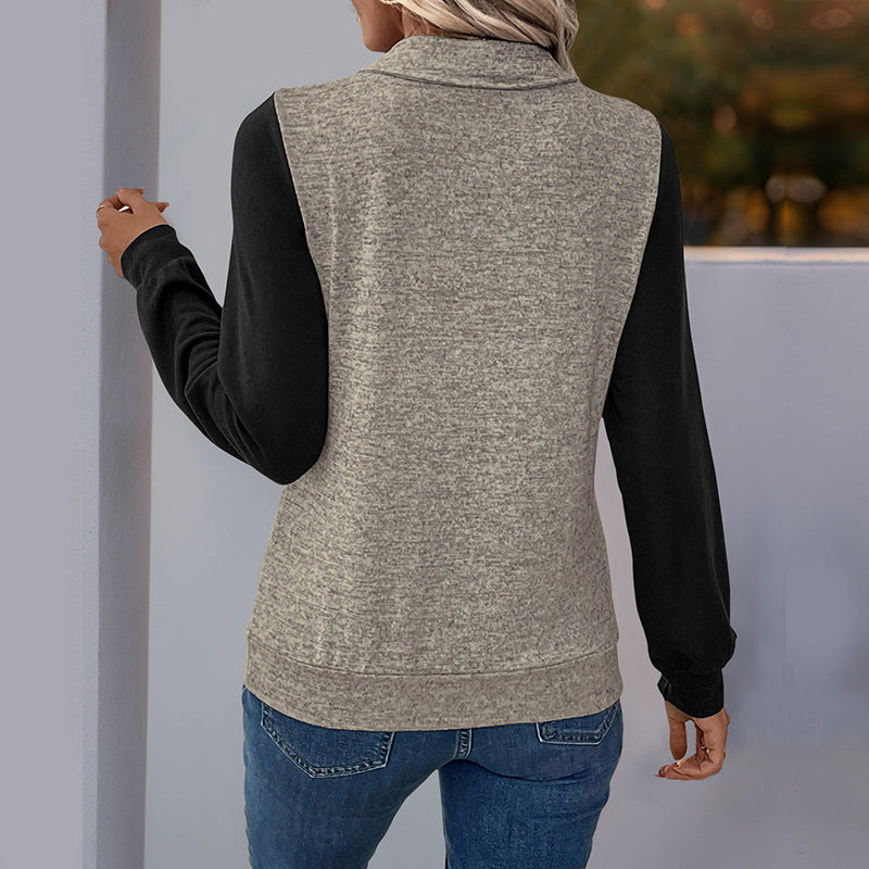 Damen Langarmshirt mit kontrastierenden Einsätzen und praktischer Brusttasche Drune