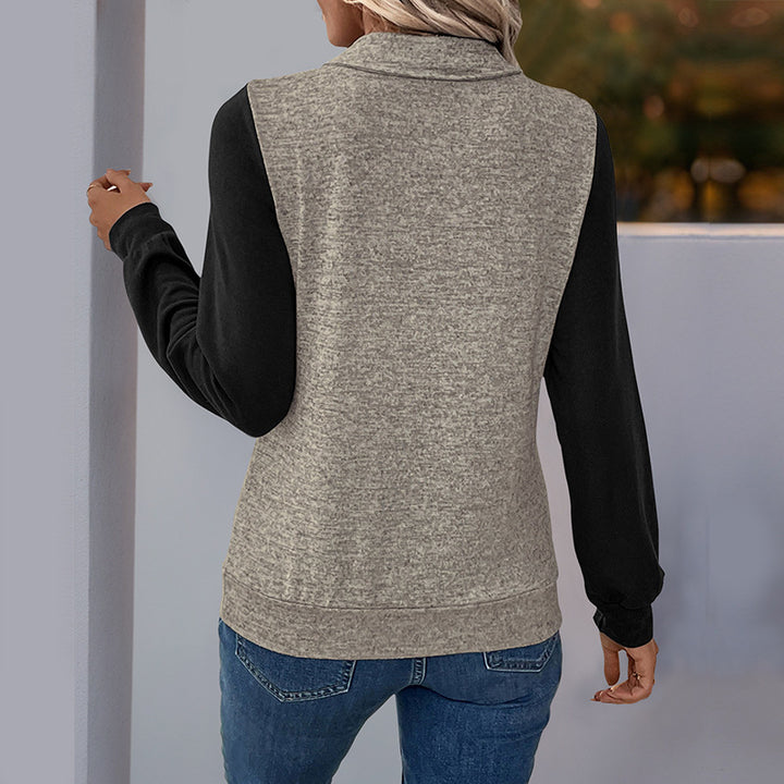 Damen Langarmshirt mit kontrastierenden Einsätzen und praktischer Brusttasche Drune
