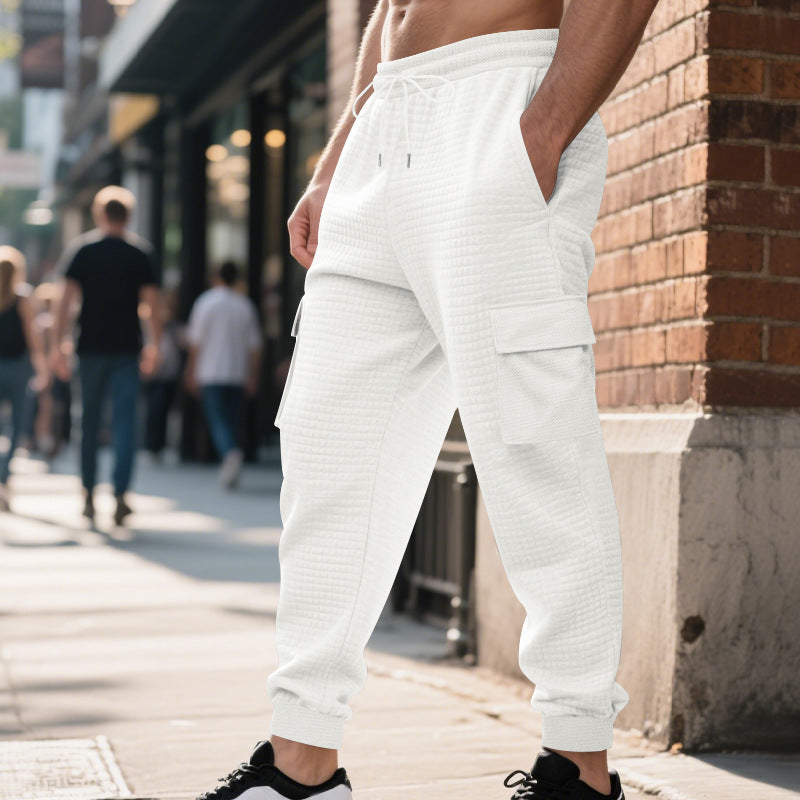 Herren nan gesteppte Thermo-Loungehose mit Funktionstaschen, Tunnelzug und elastischem Bündchen Drune