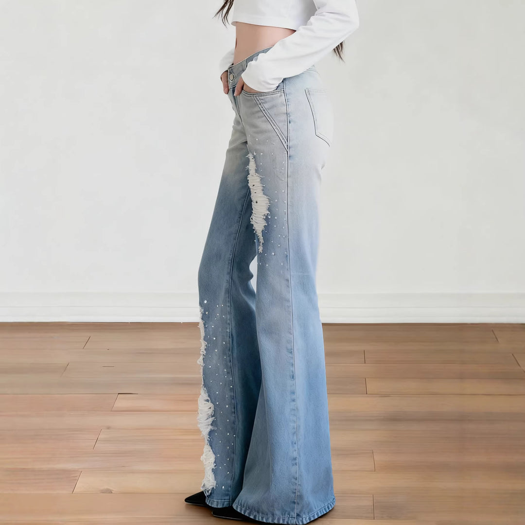 Damen Schlagjeans mit modischen Destroyed-Details und komfortablem Sitz Drune