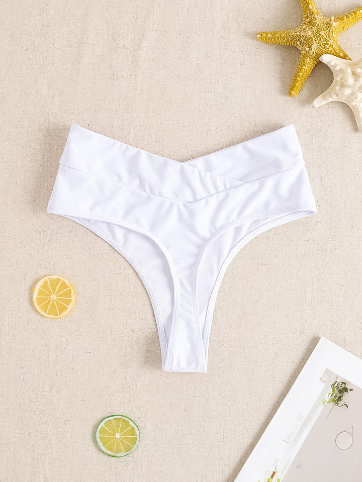 Damen Hochtaillierte Badeshorts mit Raffung Drune
