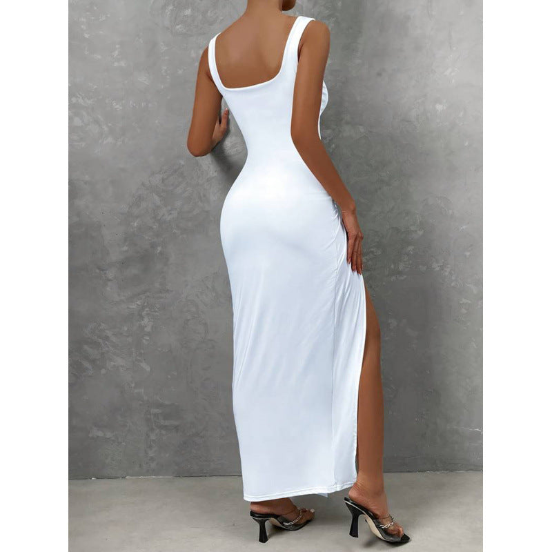 Damen Cut-Out Maxikleid mit seitlichem Schlitz und hochwertigem Material Drune