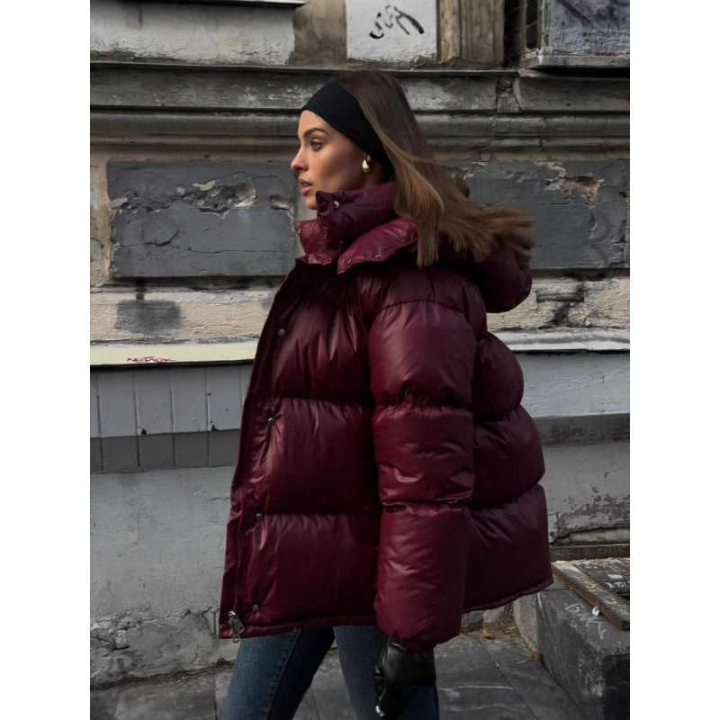Damen Steppjacke mit glänzender Oberflächenstruktur Drune