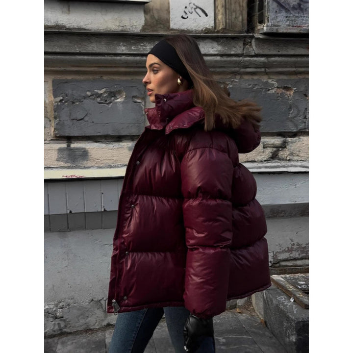 Damen Steppjacke mit glänzender Oberflächenstruktur Drune