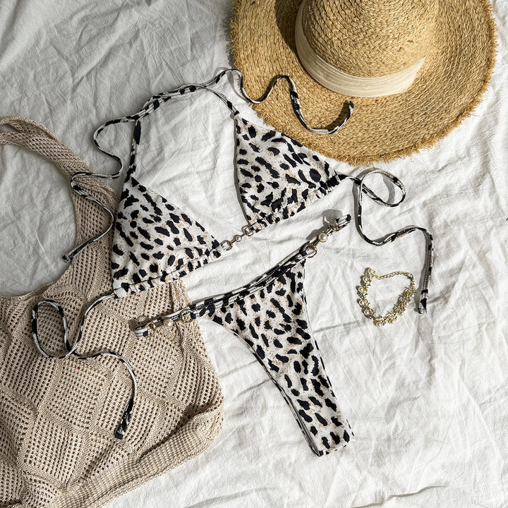 Damen Triangel-Bikini mit modischen Kettendetails Drune
