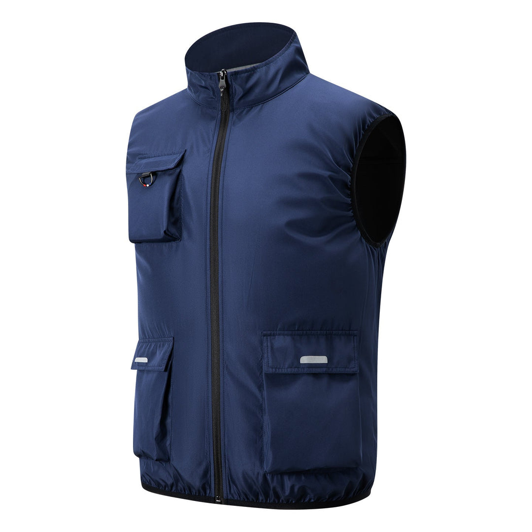 Herren nan leichte multifunktionale Outdoorweste mit Reißverschluss und Mehrfachtaschen Drune