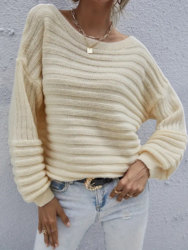 Damen Strickpullover mit weit geschnittenen Ärmeln Drune