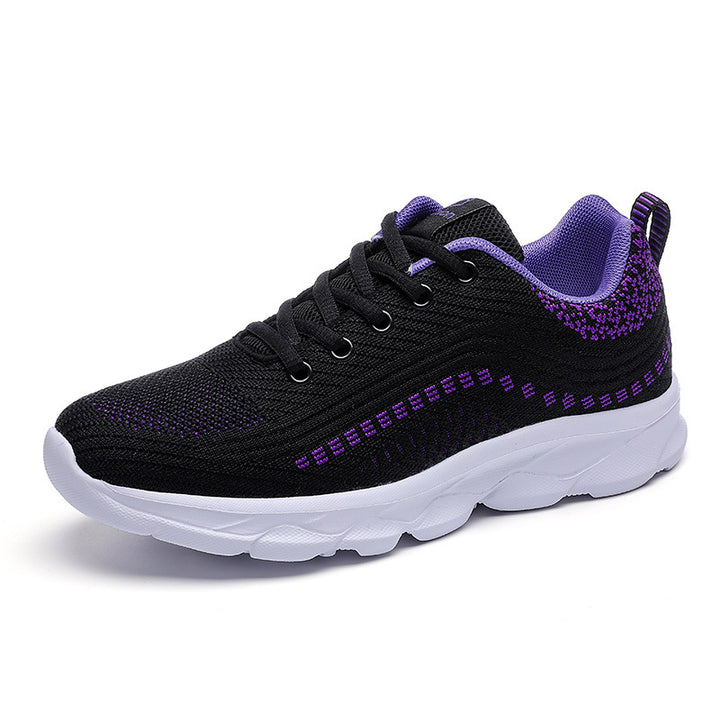Damen nan ultraleichter Komfort-Gehsneaker für Alltag und Freizeit mit nahtlosem Strickobermaterial, reaktionsfreudiger Luftkissen-Zwischensohle und gepolstertem Fersenkragen Drune