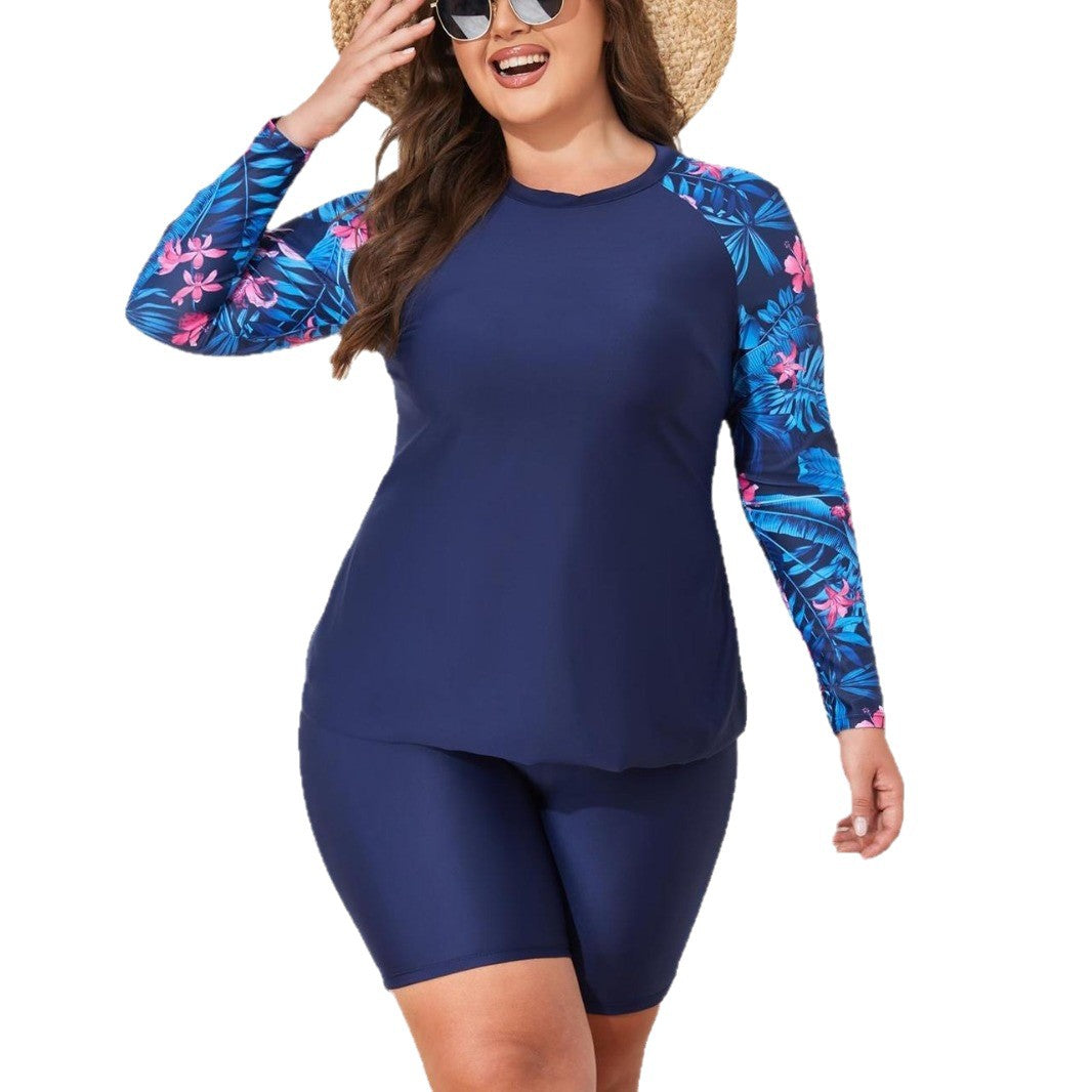 Damen Sportliches Surfanzug-Set mit langärmligen Oberteil und Shorts Drune