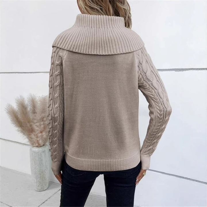 Damen Strickpullover mit oversized Kragen Drune