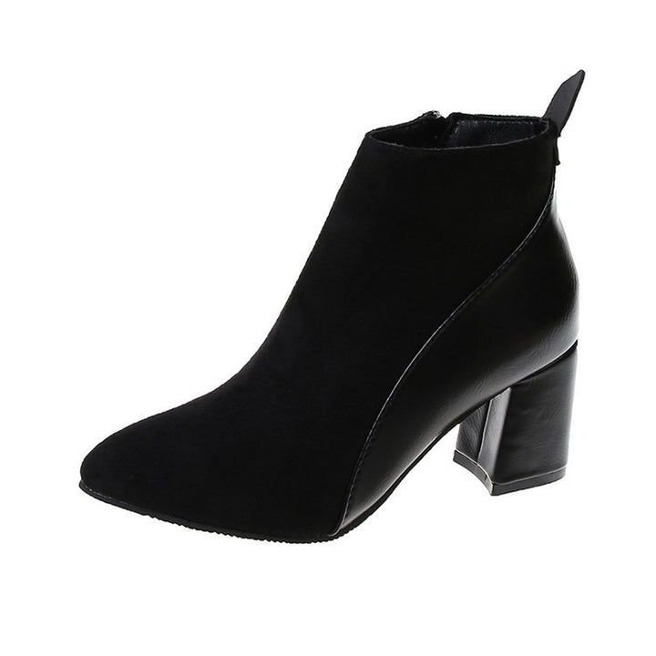 Damen modische und elegante Ankle-Boots mit trendigem Blockabsatz Drune