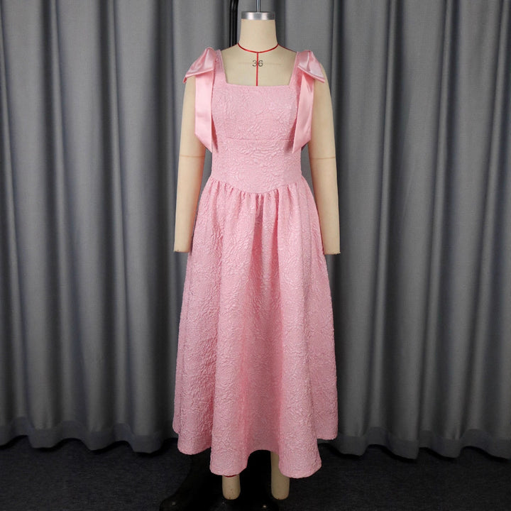 Damen Elegantes Abendkleid mit breiten Satinschleifen Drune
