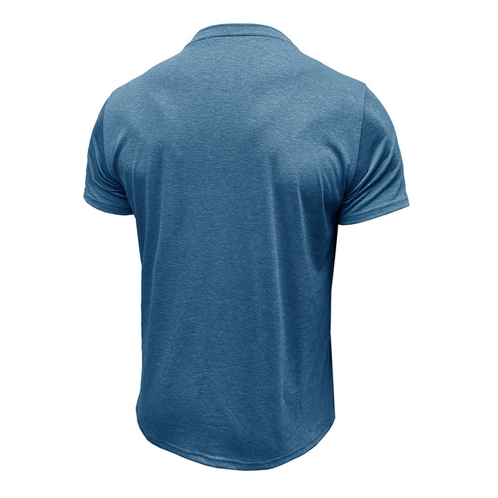 Herren Kurzarm-Henley T-Shirt mit modischen Akzenten Drune