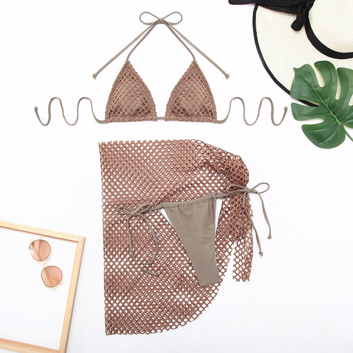Damen Bikini-Set mit innovativem Netzdesign und trendigem Wickelrock Drune