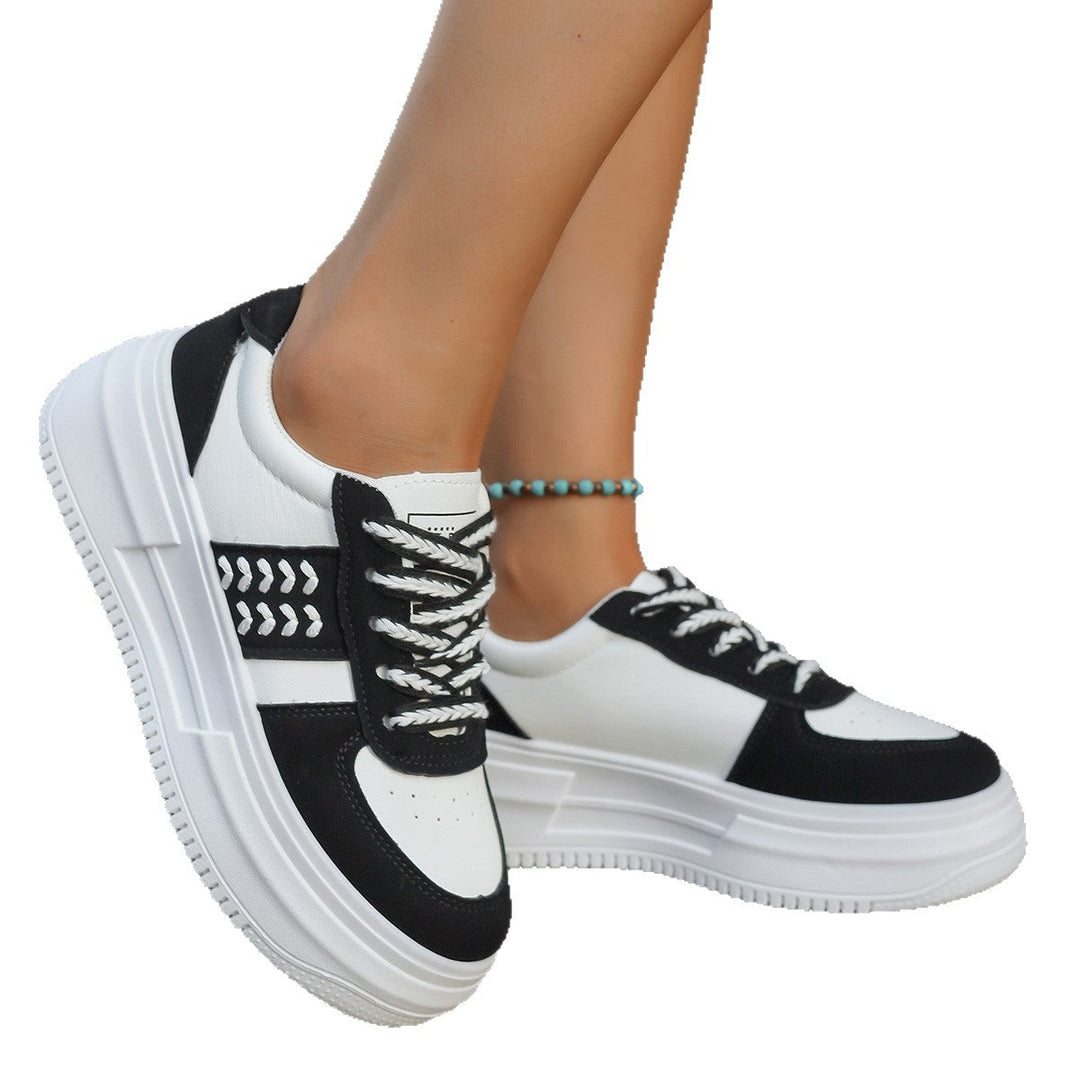 Damen Plattform-Sneaker mit atmungsaktivem Obermaterial und rutschfester Sohle Drune