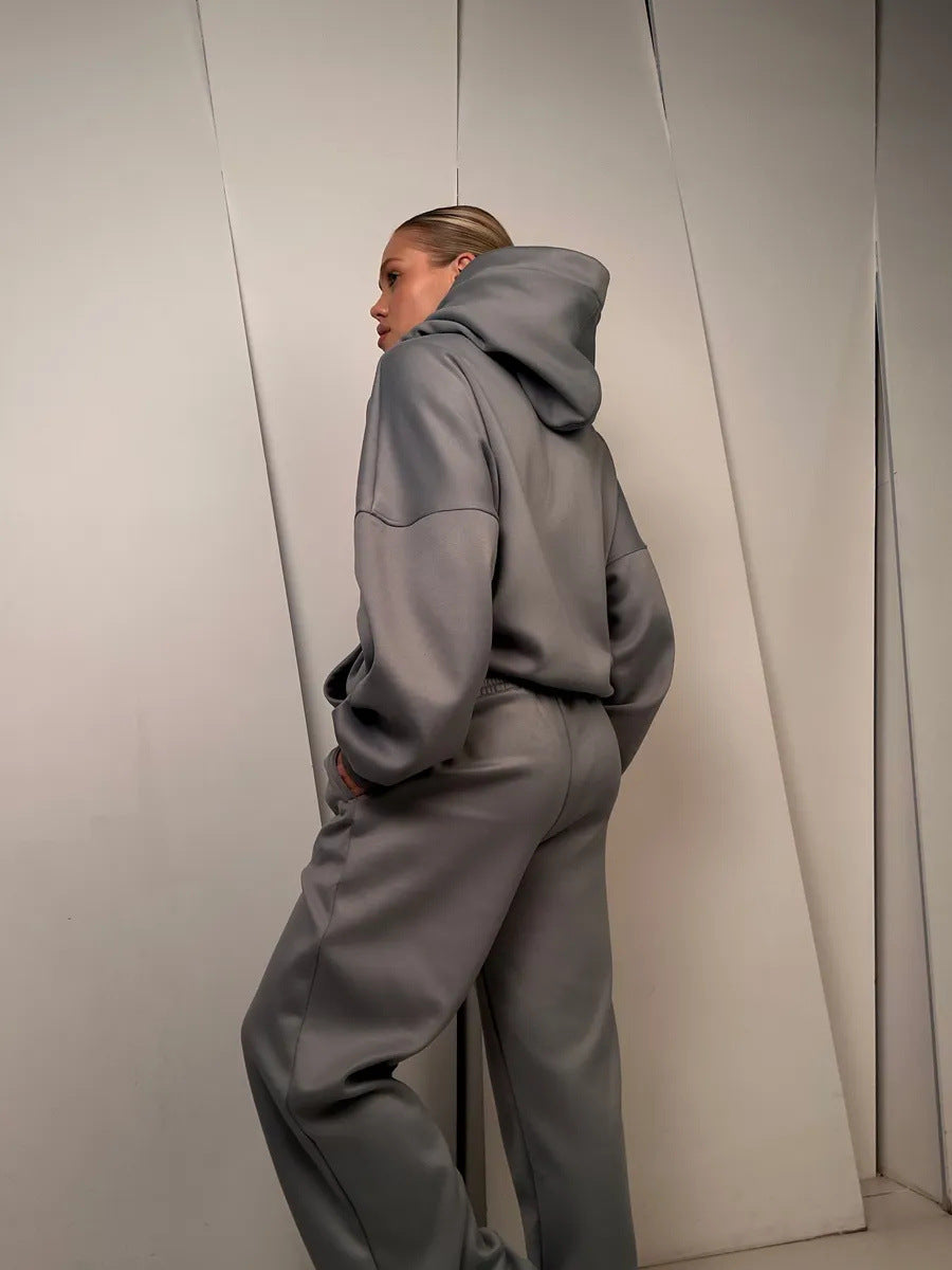 Damen lässiges Kapuzen-Set mit weitem Schnitt Drune