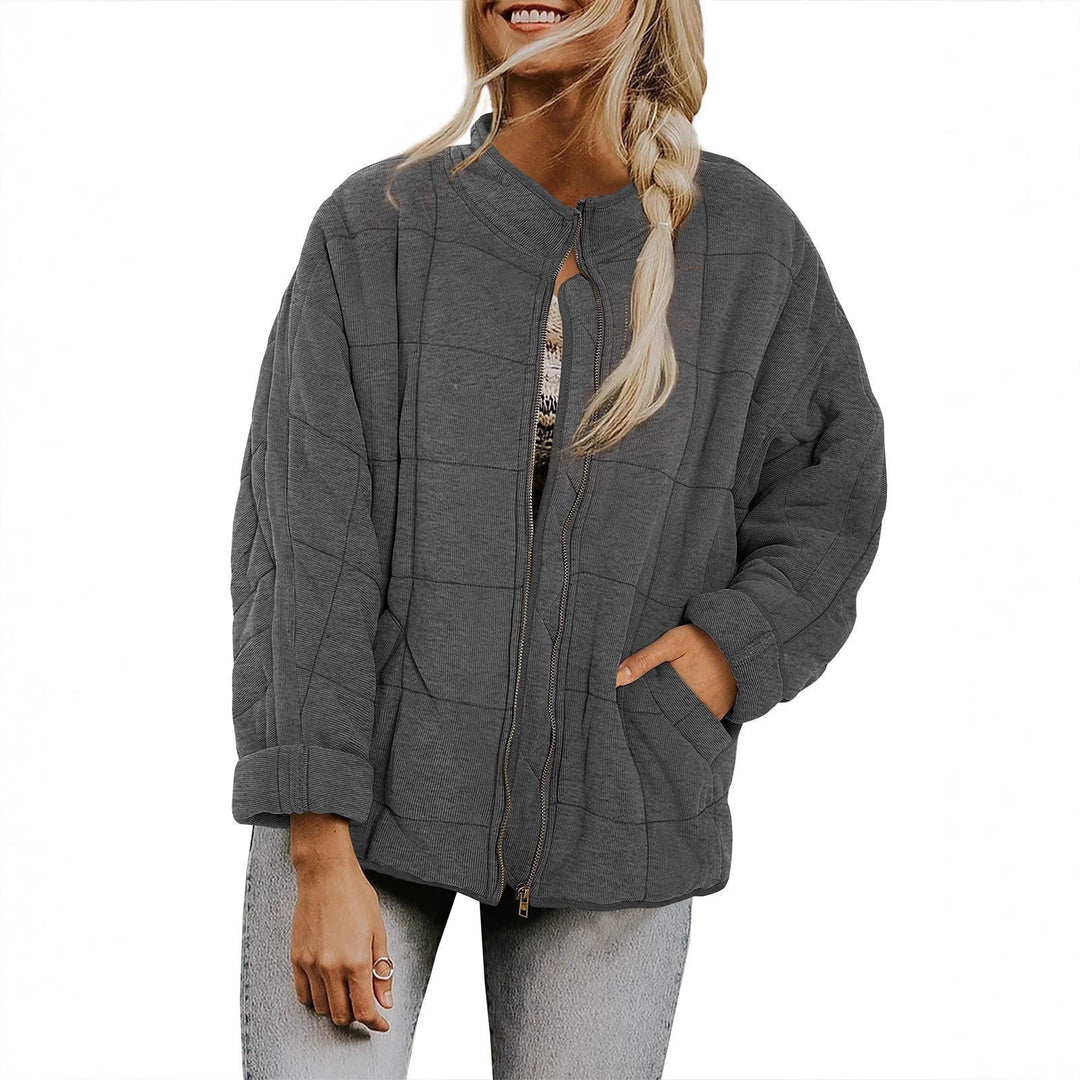 Damen Steppjacke mit hochschließendem Kragen und praktischen Tasche Drune