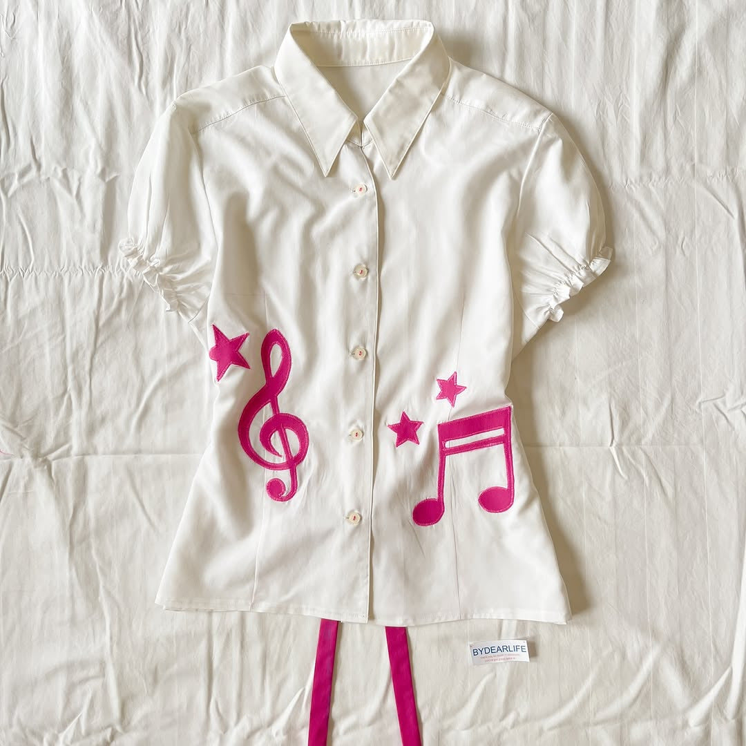 Damen Musikalisches Kurzarmhemd Drune