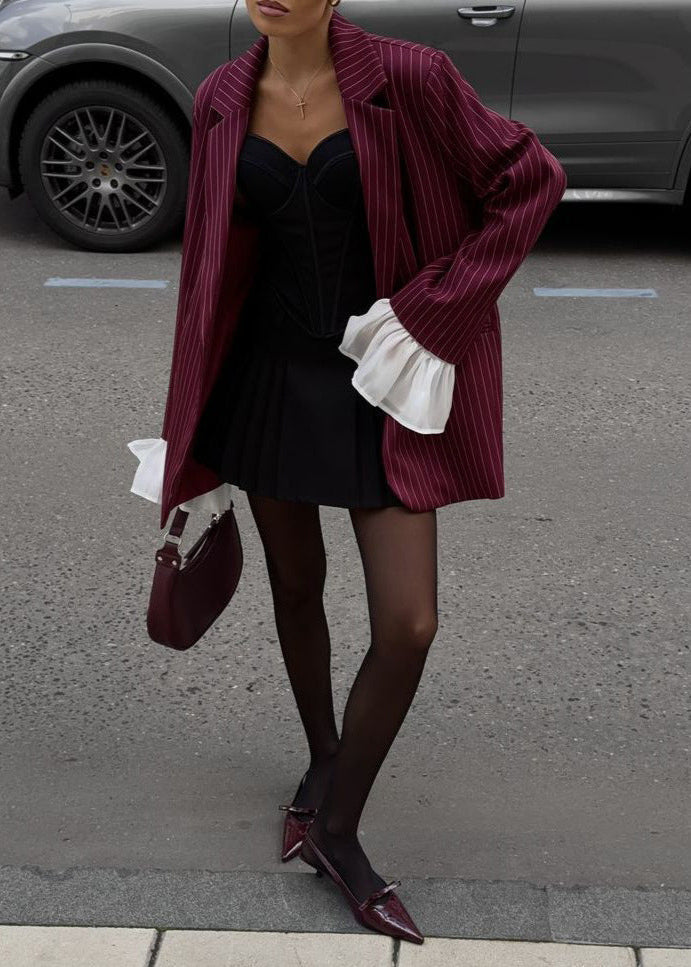 Drune | Nadelstreifen Blazer mit Statement Ärmeln
