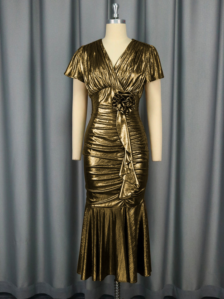 Damen Glamouröses Abendkleid mit Raffinierten Drapierungen Drune