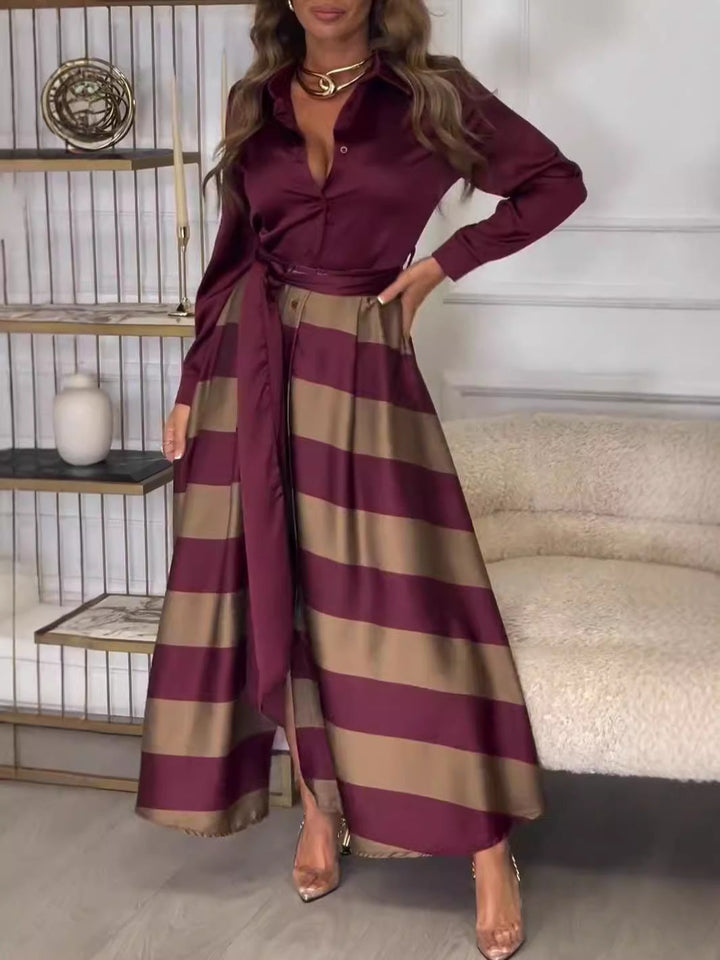 Drune | Gebundenes Patchwork Elegantes Langkleid