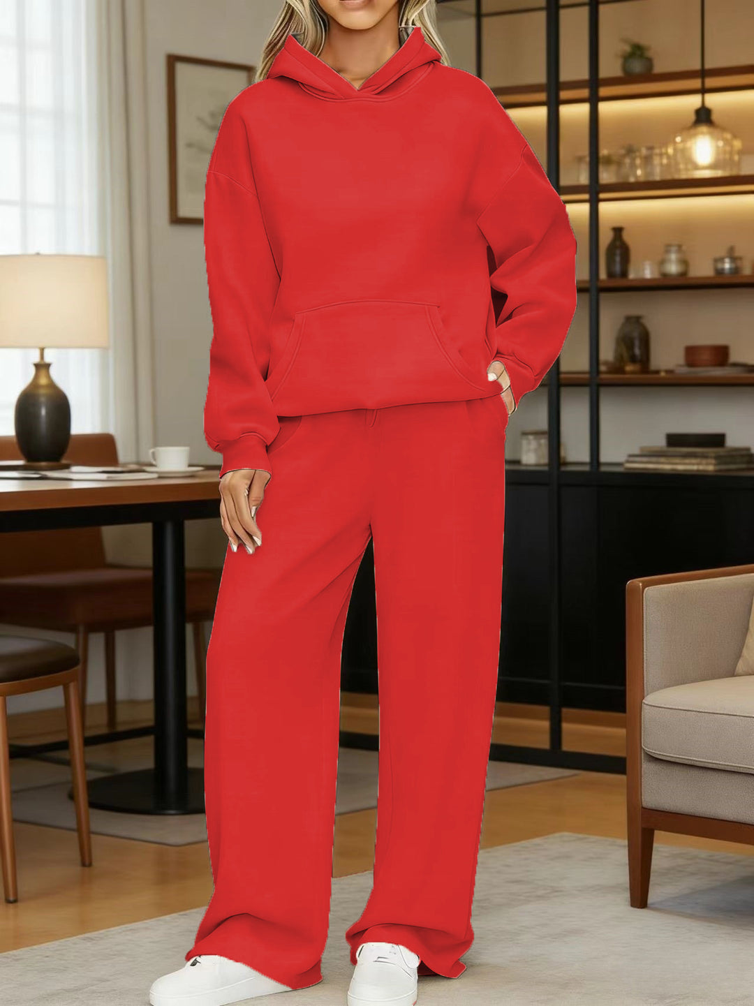 Damen nan kuscheliges Oversize Hoodie und weite Jogginghose Set Drune