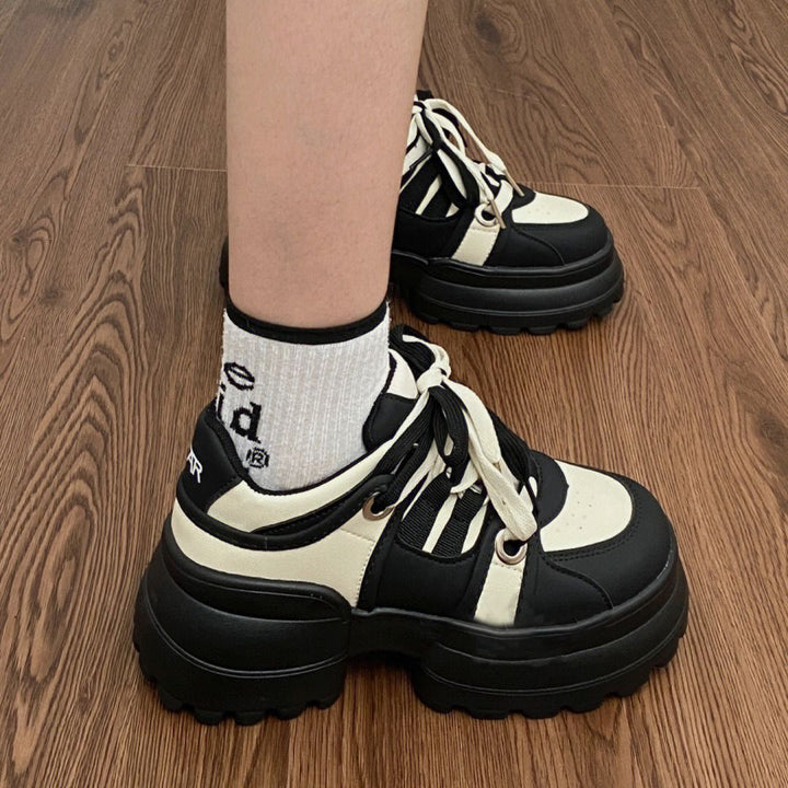 Damen Sportliche Chunky Sneakers mit rutschfester Laufsohle und atmungsaktivem Obermaterial Drune