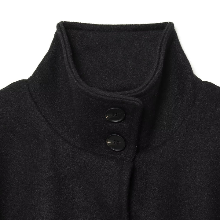 Damen nan Kurzcape mit Stehkragen, Knopfverschluss und Bindegürtel Drune