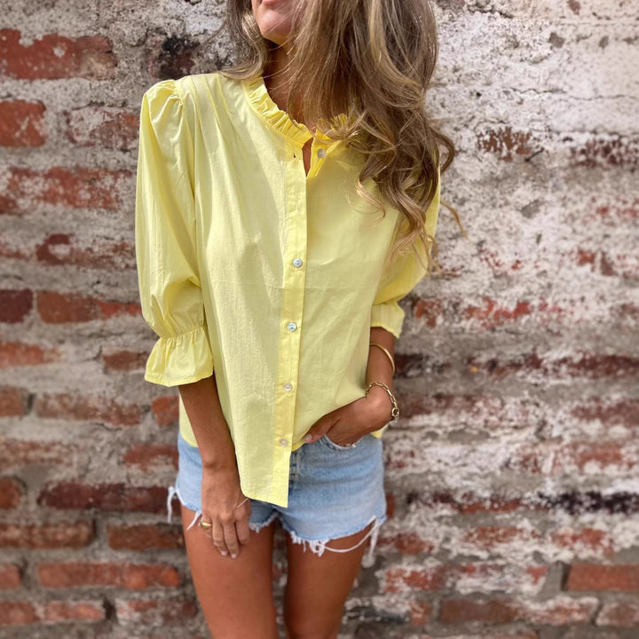 Damen Bluse mit dekorativen Puffärmeln Drune