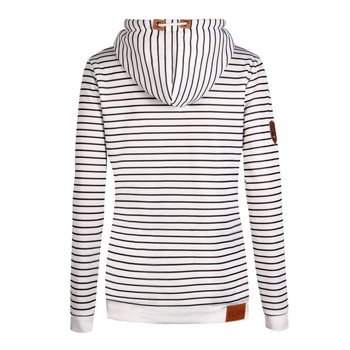 Damen Kapuzenpullover mit gestreiftem Design und hochwertigen Details Drune