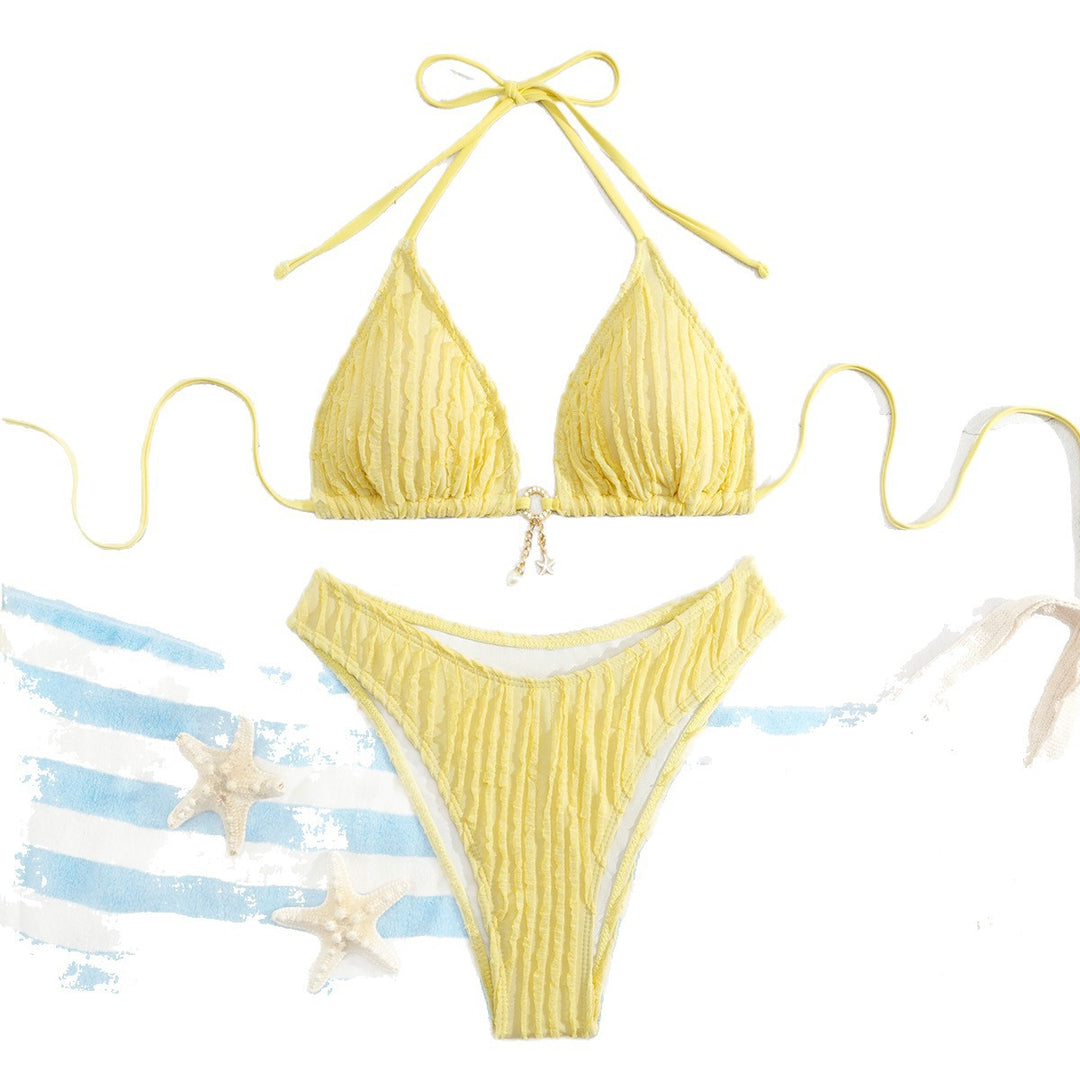Damen Triangel-Bikini mit Rippendesign Drune