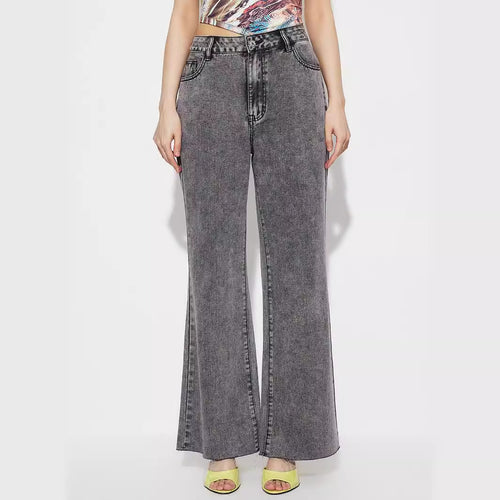 Damen Flared Jeans mit hohem Bund und detaillierten Nähten Drune