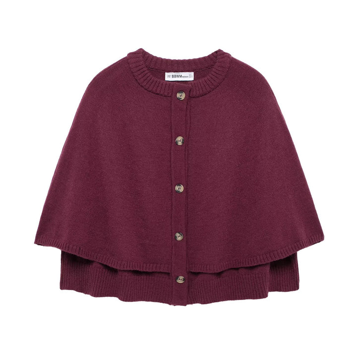 Damen Strick-Cape mit eleganter Knopfleiste Drune