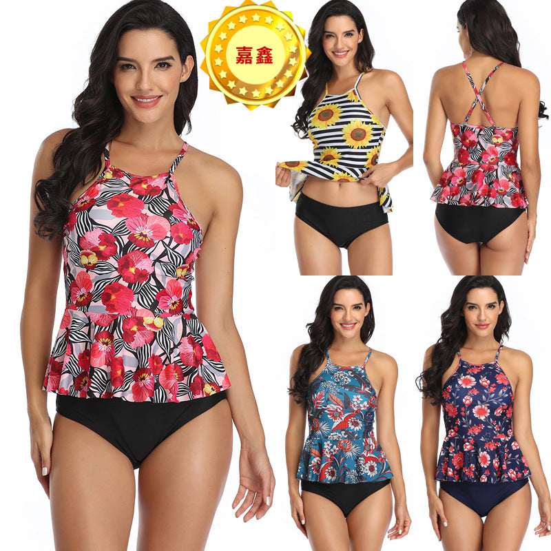 Damen Tankini-Set mit leicht ausgestelltem Oberteil und bequemen Höschen Drune