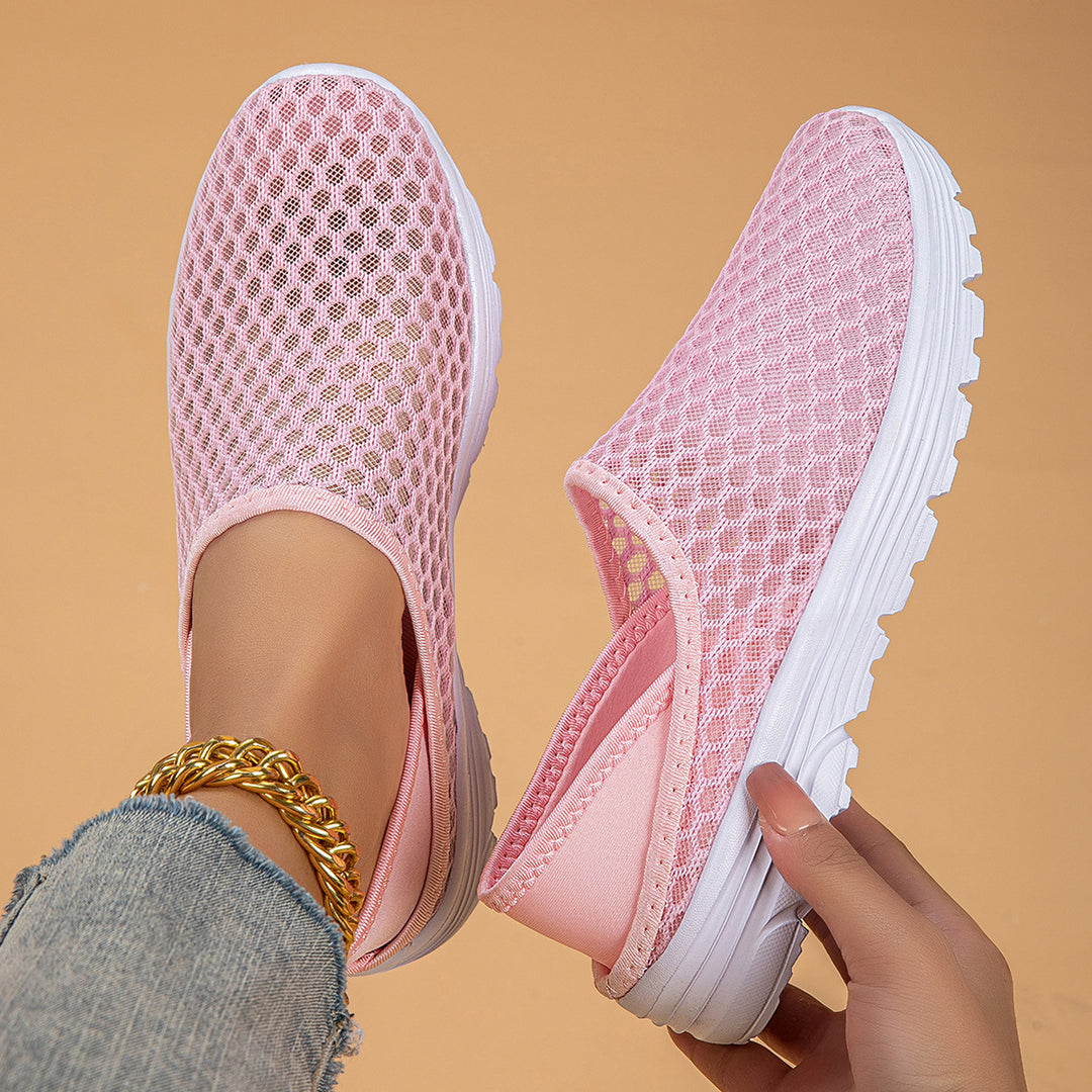 Damen nan luftige Schlupfsneaker mit Honigwaben-Strickoberteil und gedämpfter Komfortsohle Drune