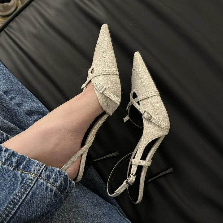 Damen Slingback Pumps mit stilvollem Überkreuzriemen Drune
