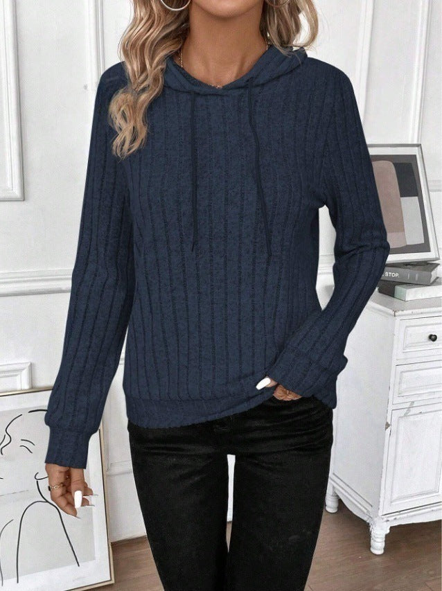 Damen Fleece Kapuzenpulli im Rippdesign Drune
