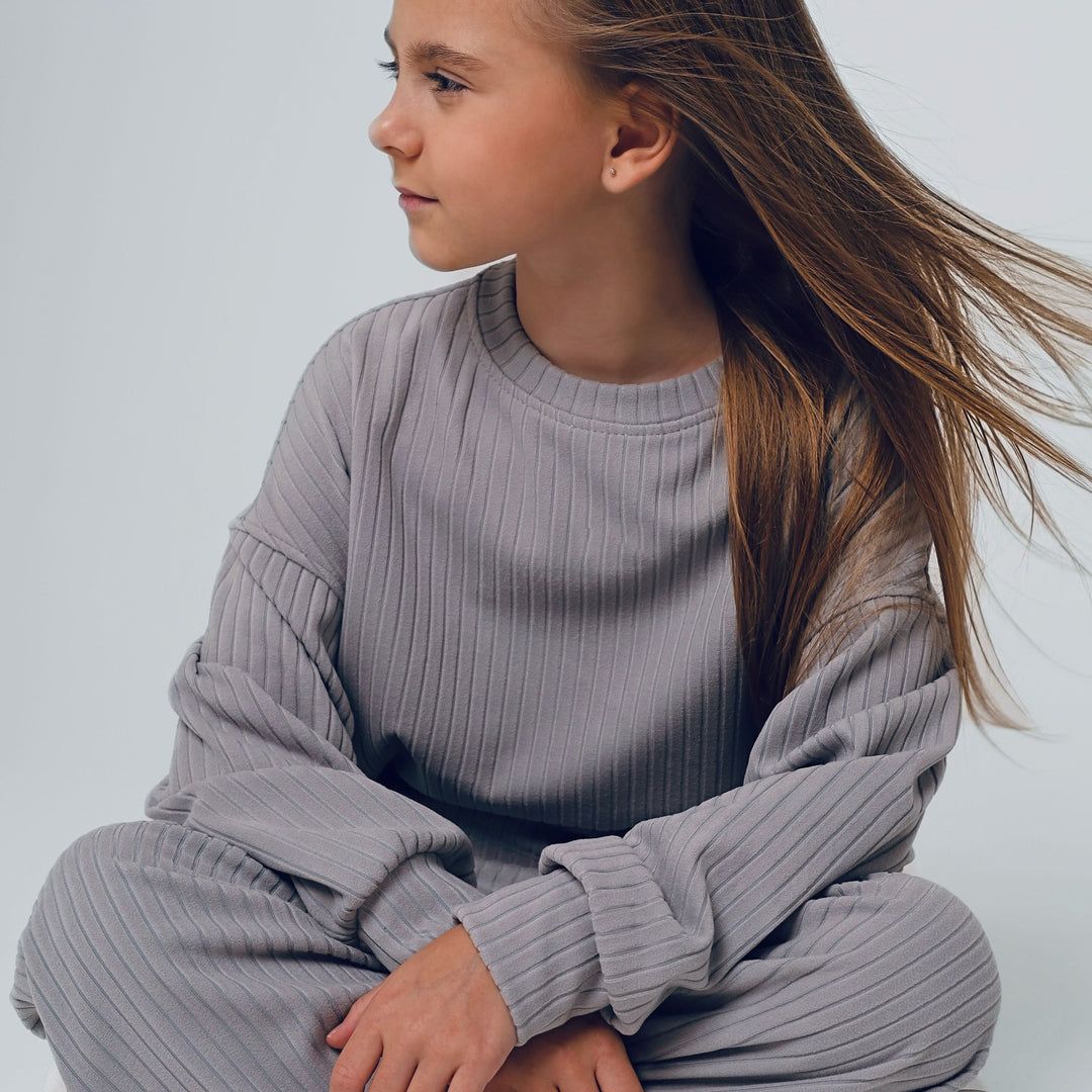 Damen lässiges gestreiftes Loungewear-Set mit weit geschnittenen Hosen Drune