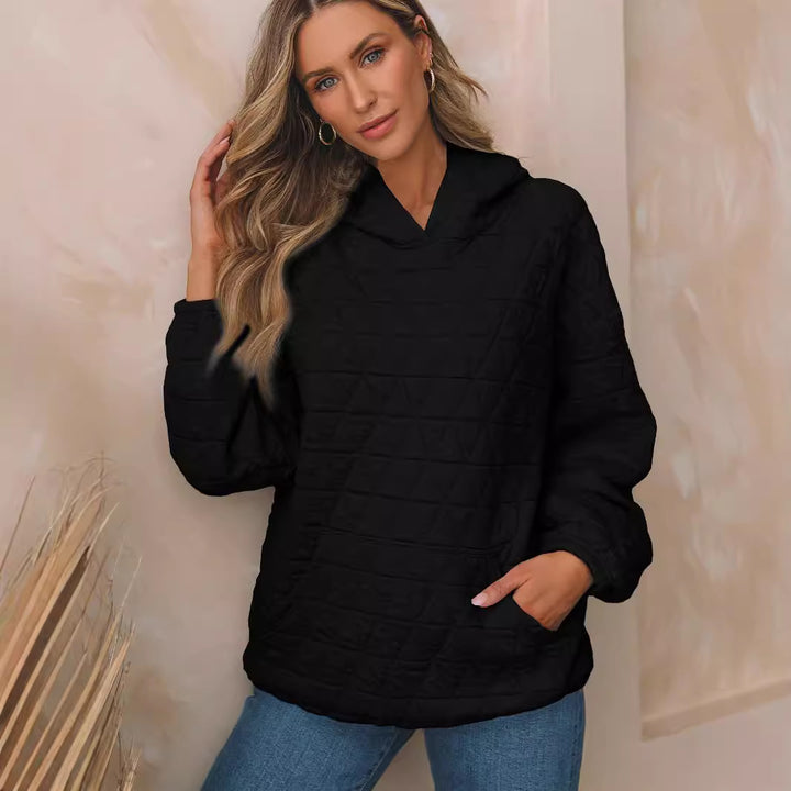 Damen Stepppullover mit gemütlicher Kapuze und praktischen Taschen Drune