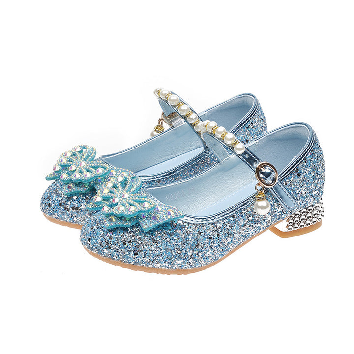 Mädchen Glitzernde Ballerinas mit dekorativen Strass- und Perlenschleifen Drune