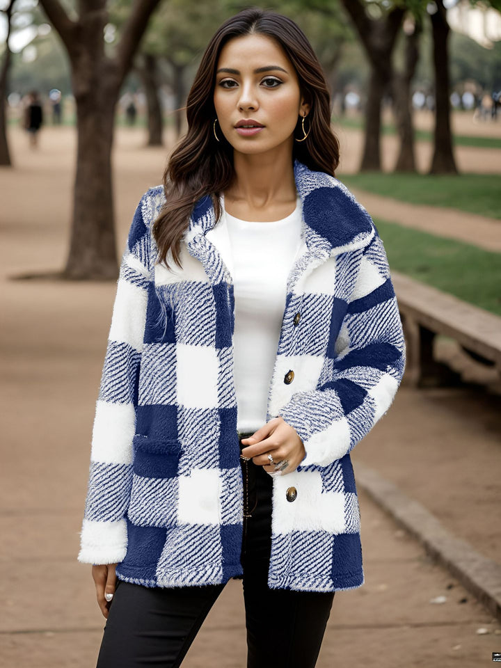 Damen Gemusterte Frottierjacke mit praktischen Taschen und trendigem Schnitt Drune