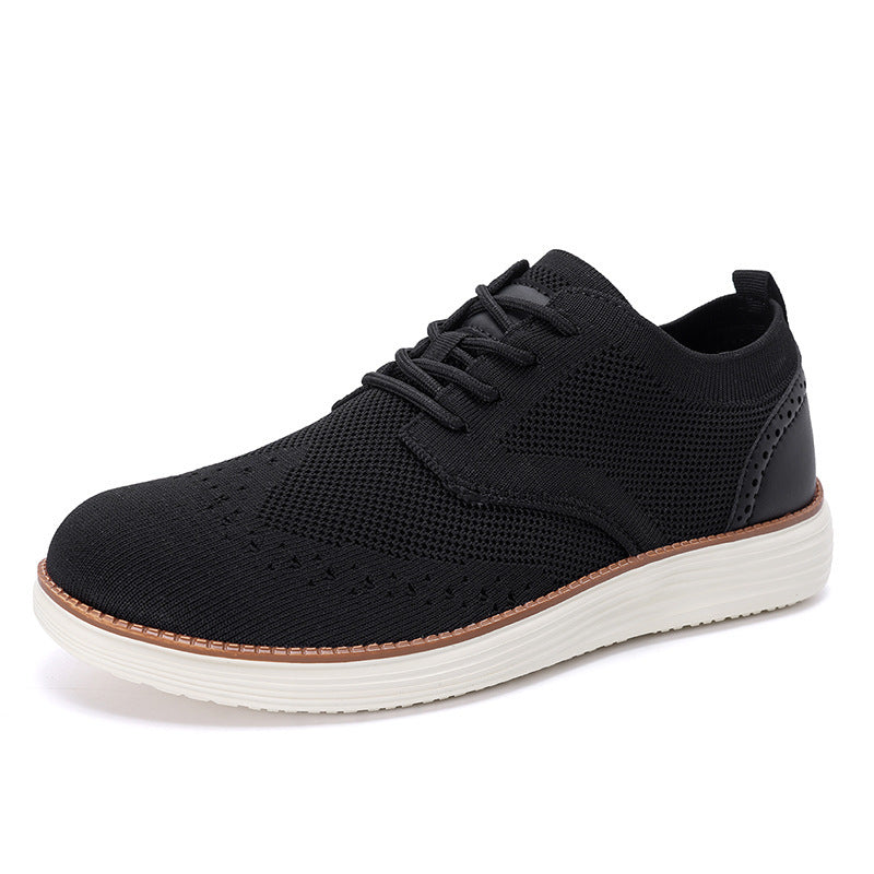 Herren nan gestrickter Oxford-Sneaker mit Wingtip-Perforation und federleichter EVA-Sohle Drune