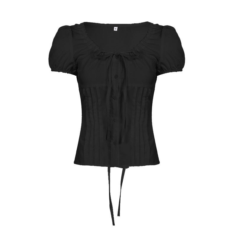 Damen Elegantes Blusenoberteil mit Rüschendetails und taillierter Silhouette Drune