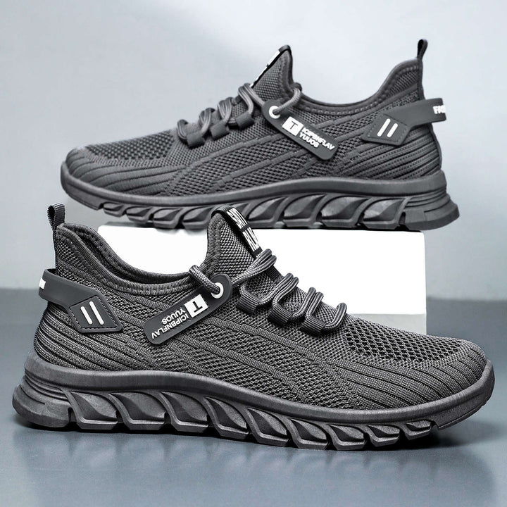 Herren nan atmungsaktiver Strick-Chunky-Sneaker mit elastischem Einstieg, stabiler Dämpfungssohle und Zuglasche Drune