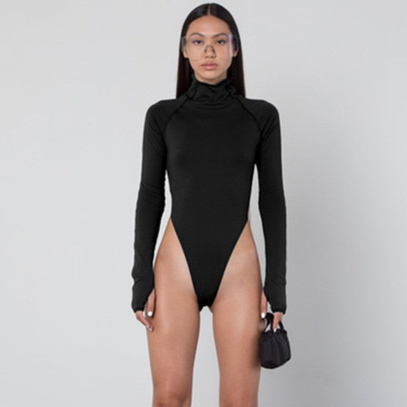 Damen Langarm-Bodysuit mit hohem Kragen und figurschmeichelndem Schnitt Drune